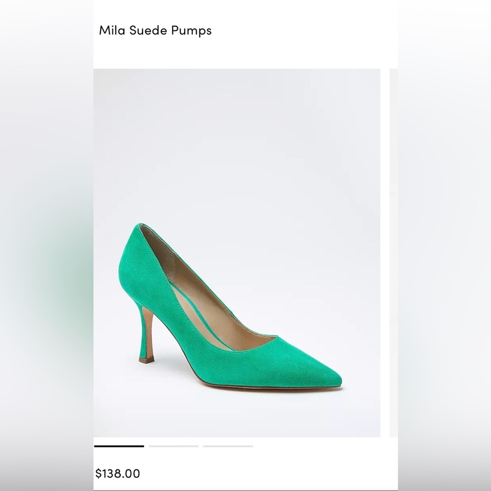 NWOT Ann Taylor Mila Green Suede Women's Pump